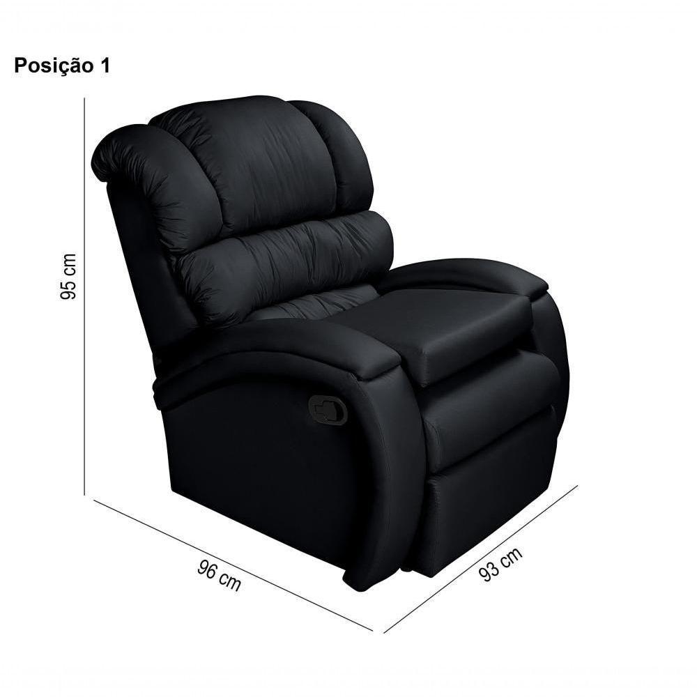 Poltrona Reclinável Imperial Zero Wall Sobrancelha Lashes Com Assento De Elevação Corano Preto 311 - 4