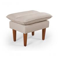 Sofá Cama Andorra 3 Lugares Império Reclinável Casal Pés Madeira Com Banqueta Suede Areia 376 - 9