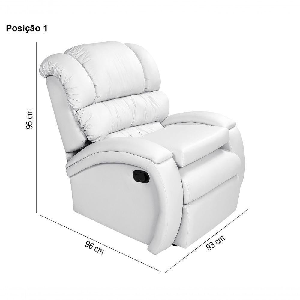Poltrona Reclinável Imperial Zero Wall Papai Mamãe Com Assento De Elevação Corano Branco 036 - 7