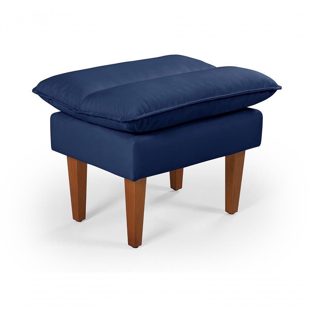 Sofá Cama Vancouver 3 Lugares Império Reclinável Casal Pés Madeira Suede Azul Marinho 375 - 8