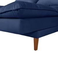 Sofá Cama Vancouver 3 Lugares Império Reclinável Casal Pés Madeira Suede Azul Marinho 375 - 9