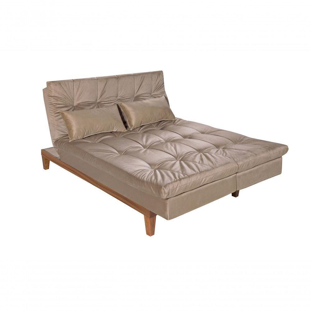 Sofá Cama Versátil Pés De Madeira chocolate 377 - 2