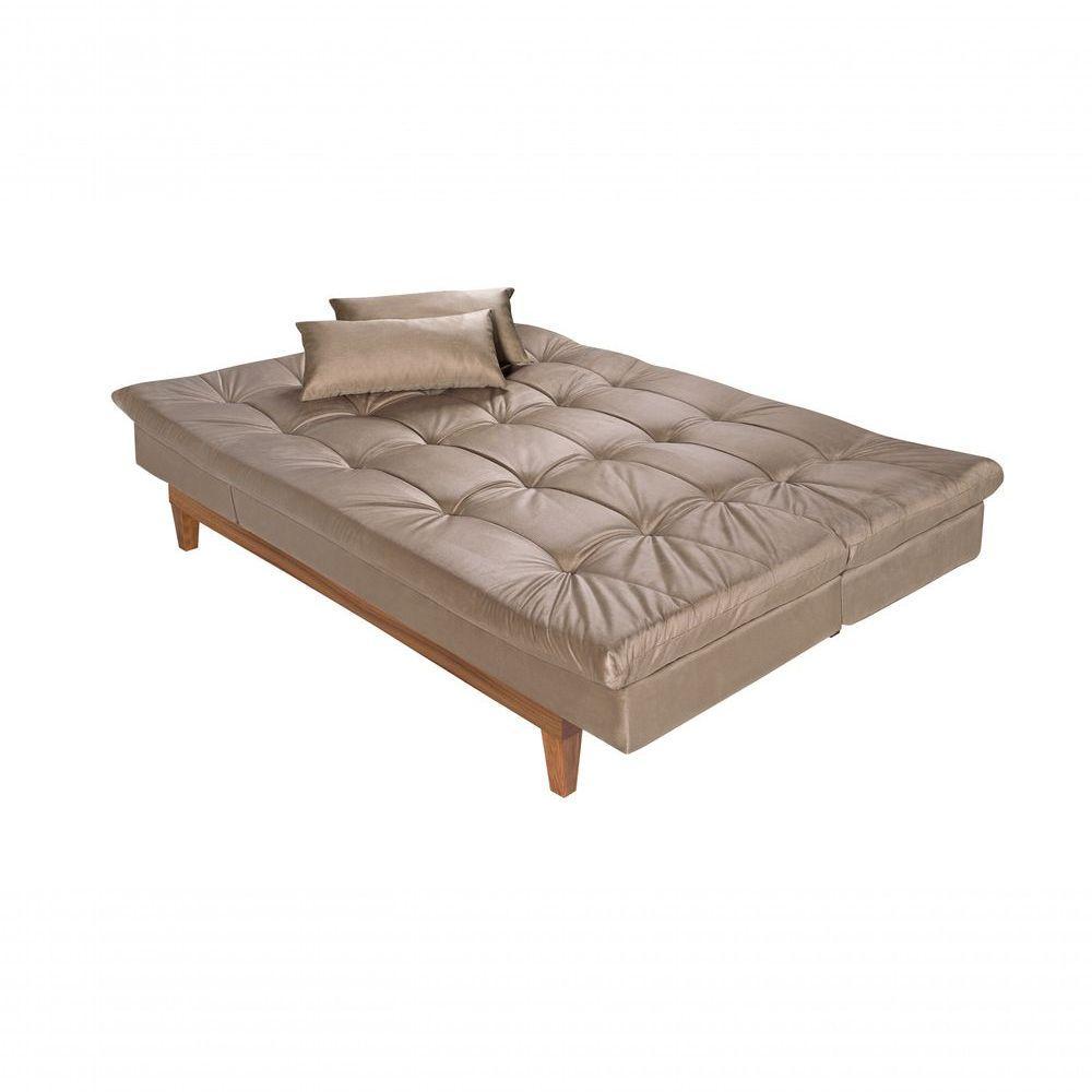 Sofá Cama Versátil Pés De Madeira chocolate 377 - 6