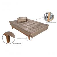 Sofá Cama Versátil Pés De Madeira chocolate 377 - 7