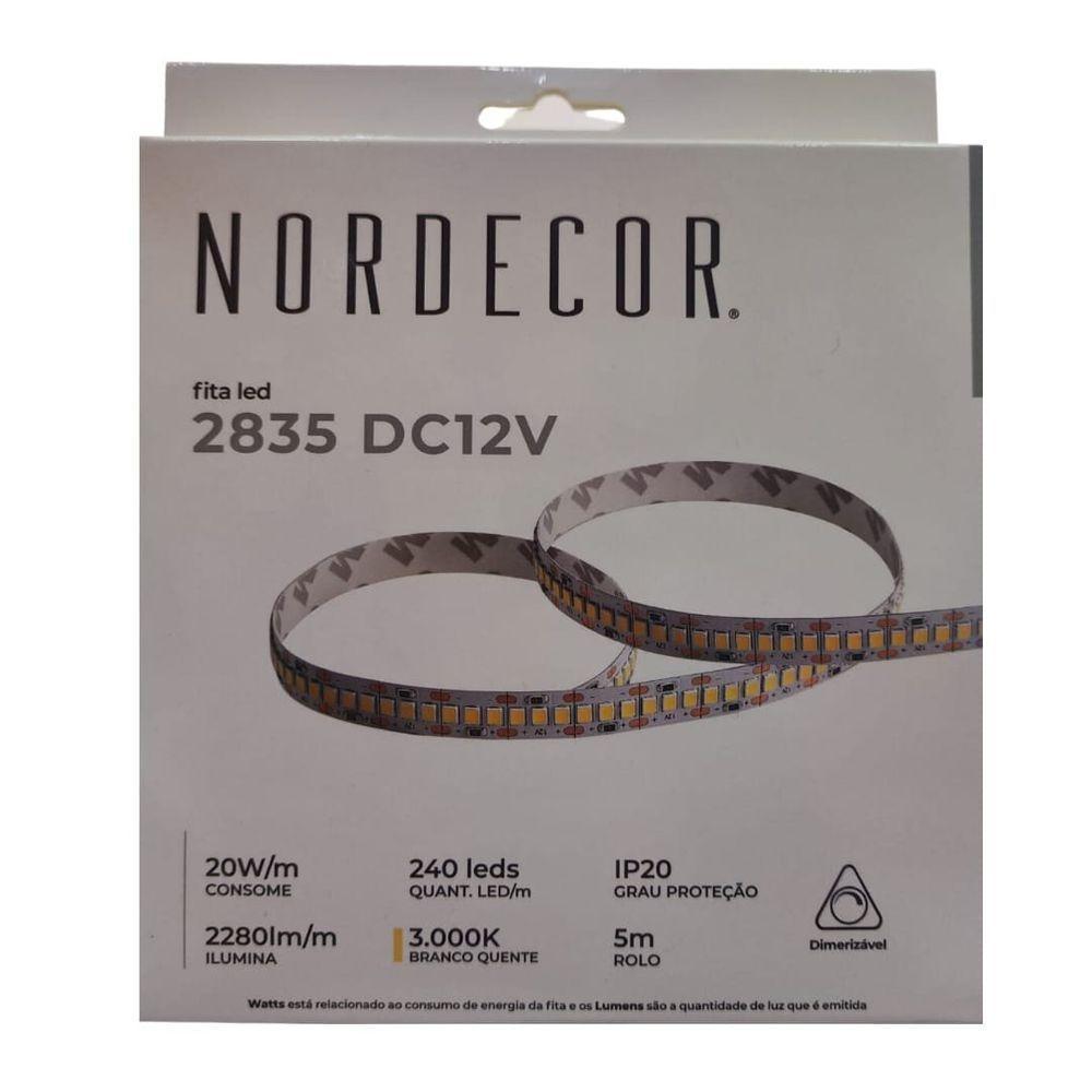 Fita Led Ip20 20w 3000k 12v 240 Leds Nordecor - 1
