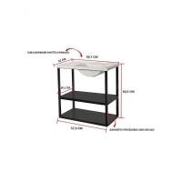 Gabinete Suspenso Em Aço Bombinhas Para Banheiro Estilo Industrial Com Cuba - 3