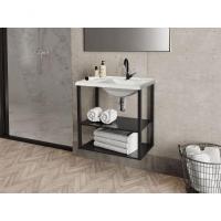 Gabinete Suspenso Em Aço Bombinhas Para Banheiro Estilo Industrial Com Cuba - 4