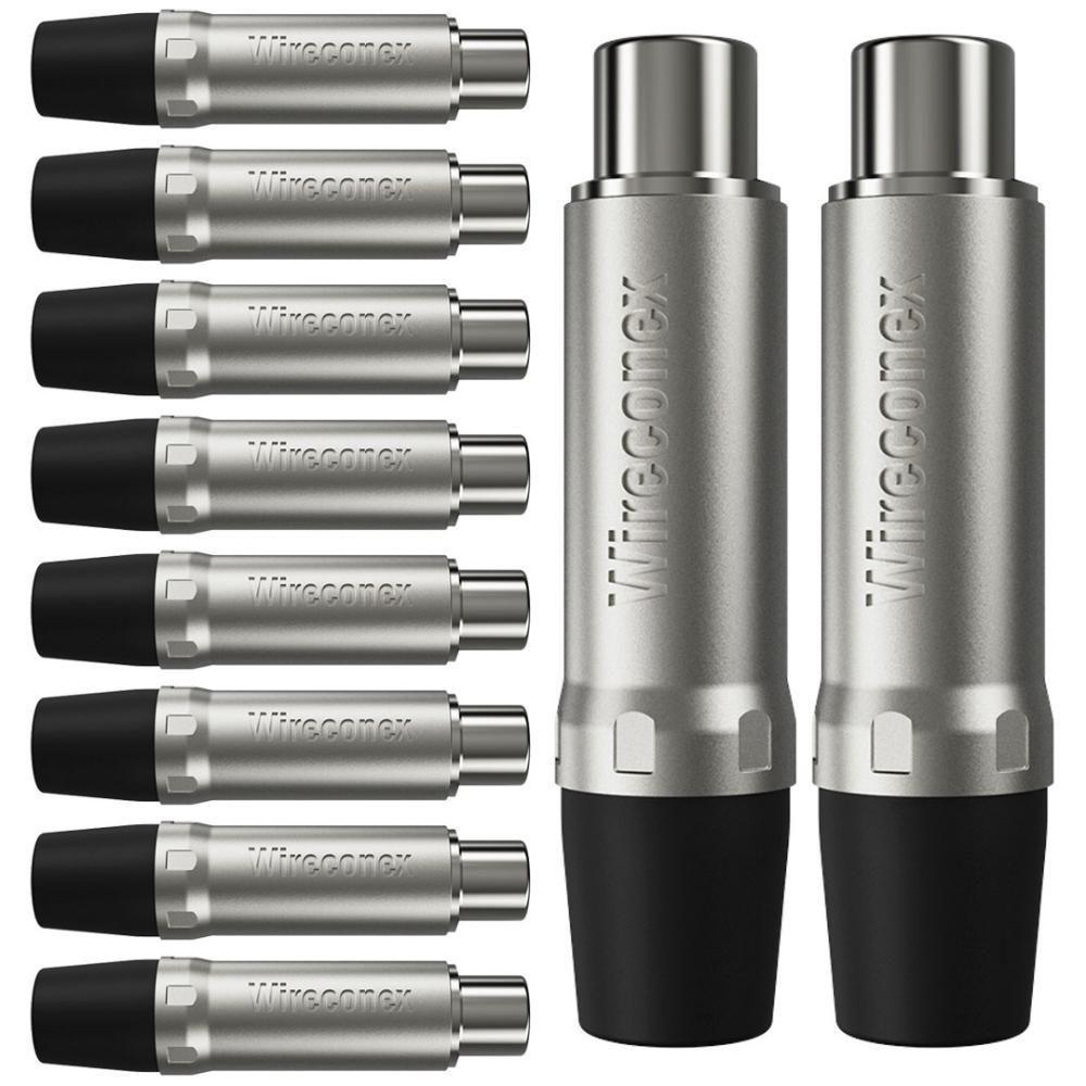 Plug Rca Fêmea Nickel Plt Wc 1222 Fl Bk Ni Wireconex 10 Unidades [f108] - 1