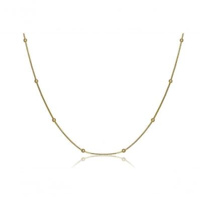 Choker Com Bolinhas Folheado Em Ouro 18k [f027]
