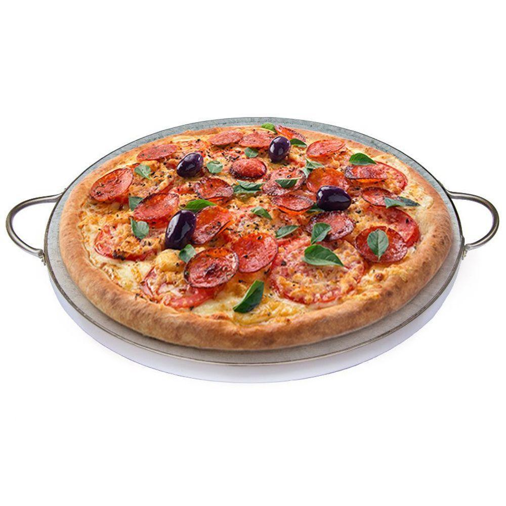 Forma De Pedra Sabão Para Pizza Com Alças De Inox 37 Cm - 3