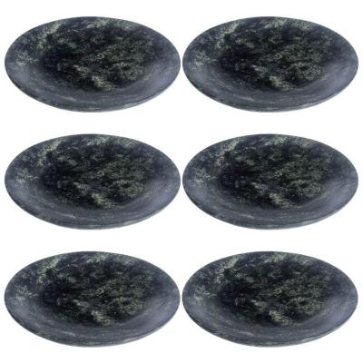 Kit 6 Pratos Rasos De Pedra Sabão 24 Cm