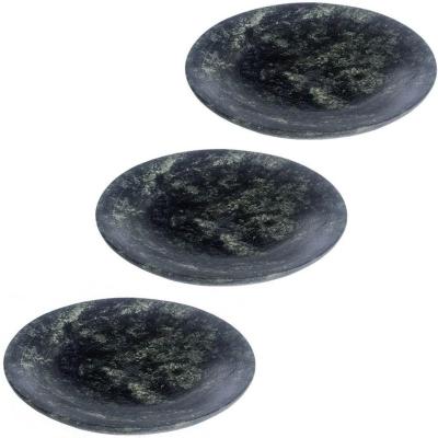 Kit 3 Pratos Rasos De Pedra Sabão 24 Cm