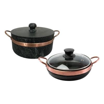 Kit Panela + Frigideira De Pedra Sabão