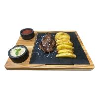 Tábua Quadrada E Duas Cumbucas Com Suporte De Madeira 25x25cm - 3