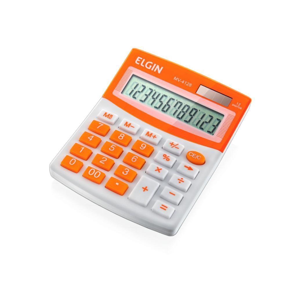Calculadora De Mesa 12 Digitos Cor Laranja Mv-4128 Elgin [f108] - 1