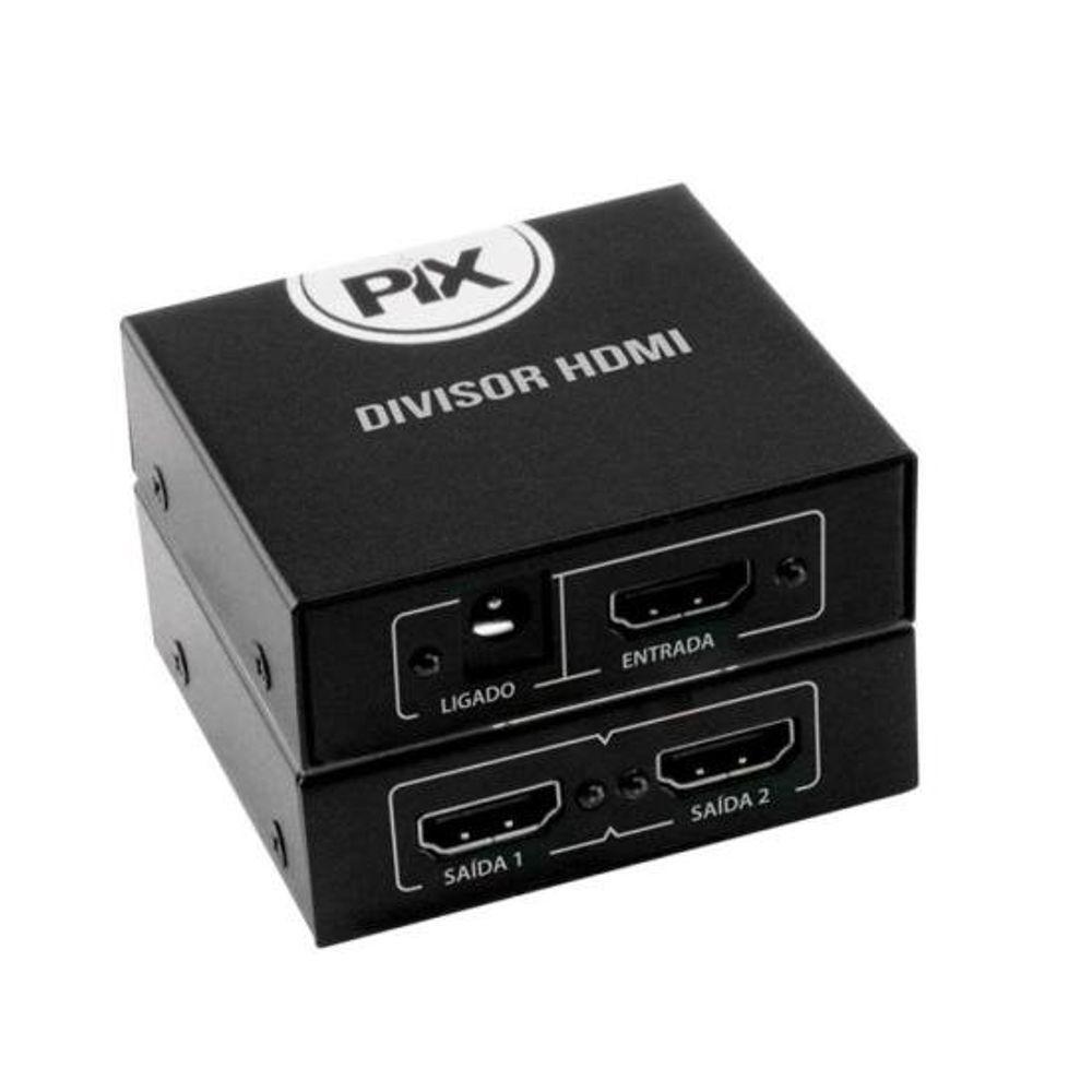 Splitter Hdmi 1.3 1 Entrada X 2 Saídas Preto Pix - 1