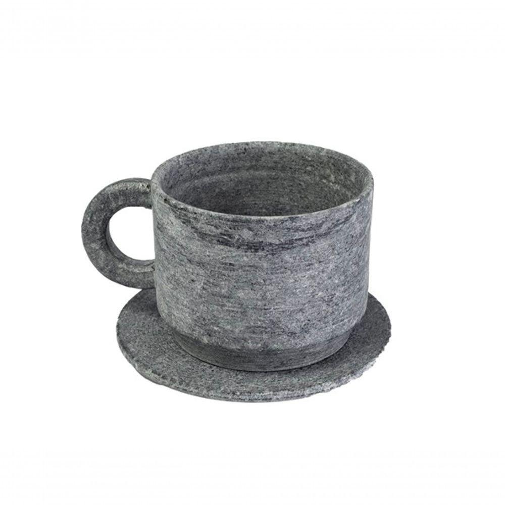 Kit 4 Xícaras De Pedra Sabão De Chá 200 Ml Com Pires - 3