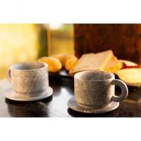 Kit 4 Xícaras De Pedra Sabão De Chá 200 Ml Com Pires - 2