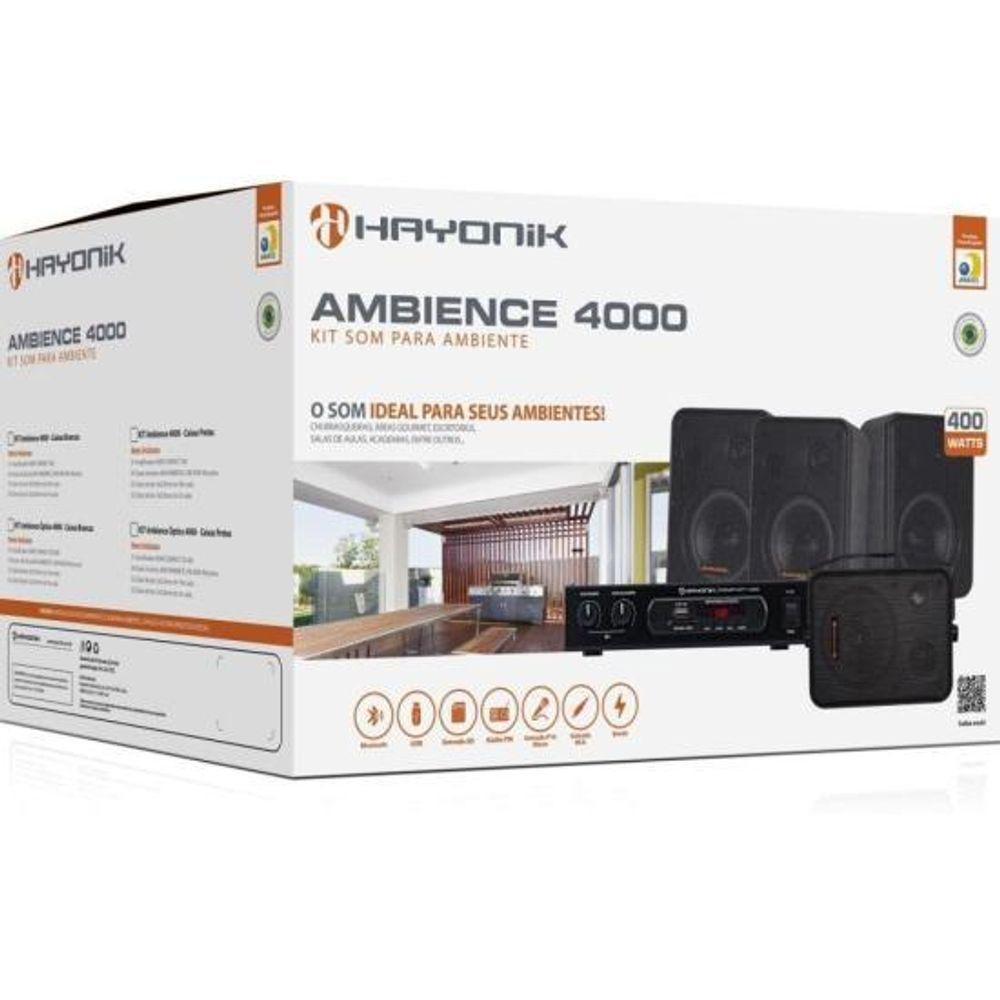 Kit De Som Para Ambiente Hayonik Ambience 4000 V2 Preto [f002] - 4