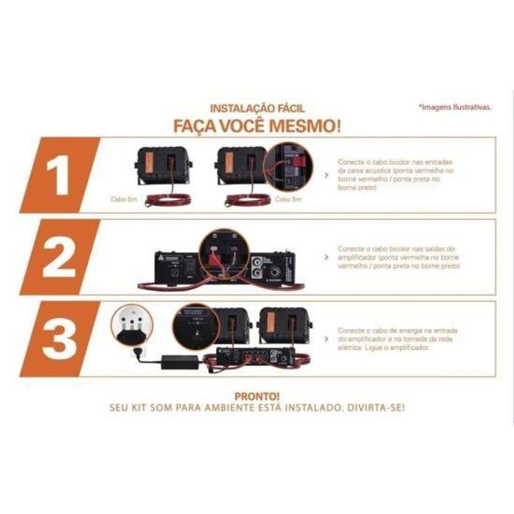 Kit De Som Para Ambiente Hayonik Ambience 2000 Od V2 Branco [f002] - 5