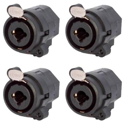 Conector Combo Xlr Fêmea Painel 3p Wc 330 Wireconex 04 Unidades [f108]
