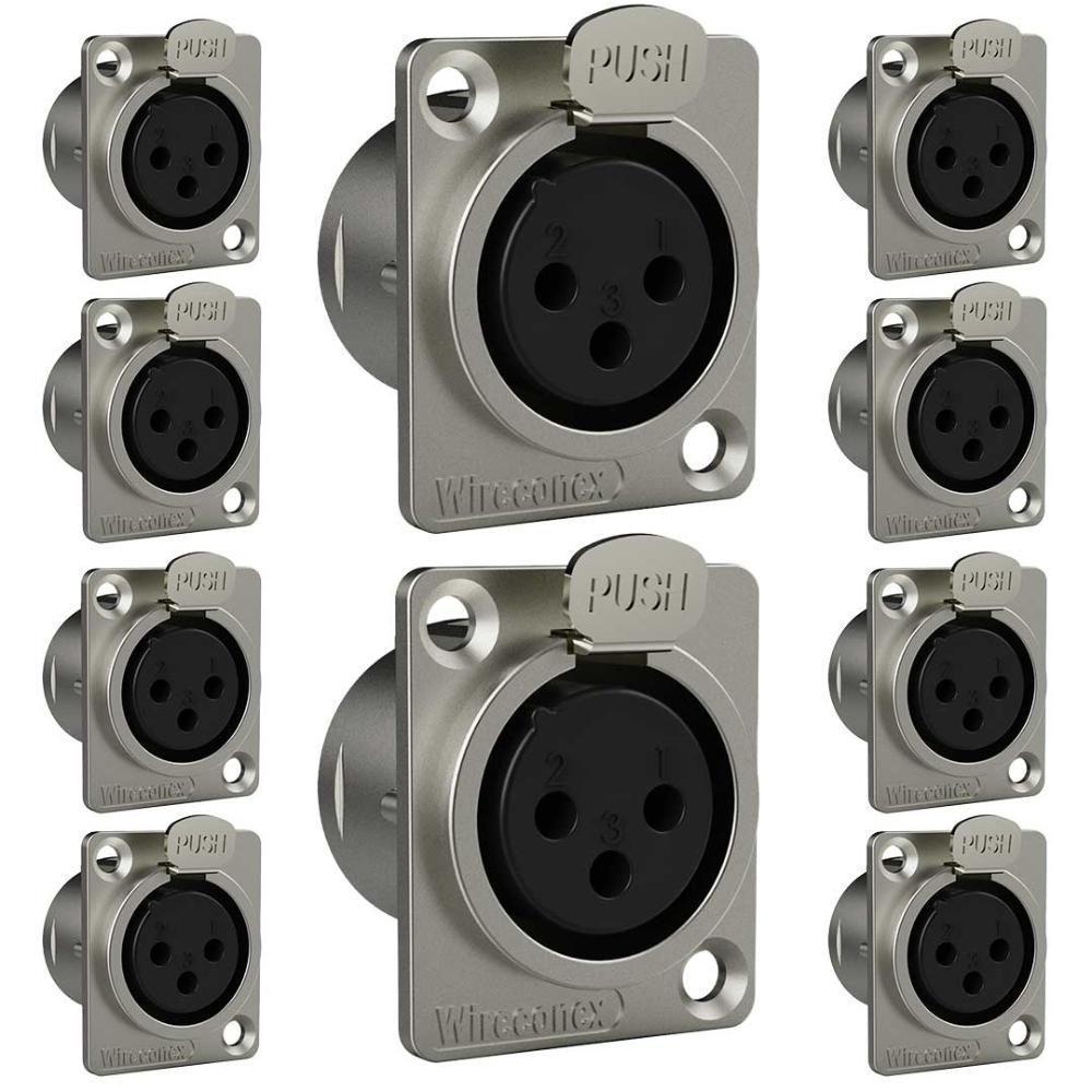 Conector Xlr Femea Wc 1023 Fp Bk Ni 3p Painel Wireconex 10 Unidades [f108] - 1