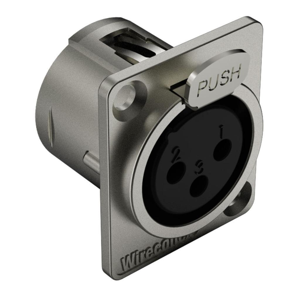 Conector Xlr Femea Wc 1023 Fp Bk Ni 3p Painel Wireconex 10 Unidades [f108] - 2