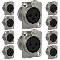 Conector Xlr Femea Wc 1023 Fp Bk Ni 3p Painel Wireconex 10 Unidades [f108] - 1