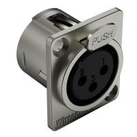 Conector Xlr Femea Wc 1023 Fp Bk Ni 3p Painel Wireconex 10 Unidades [f108] - 2