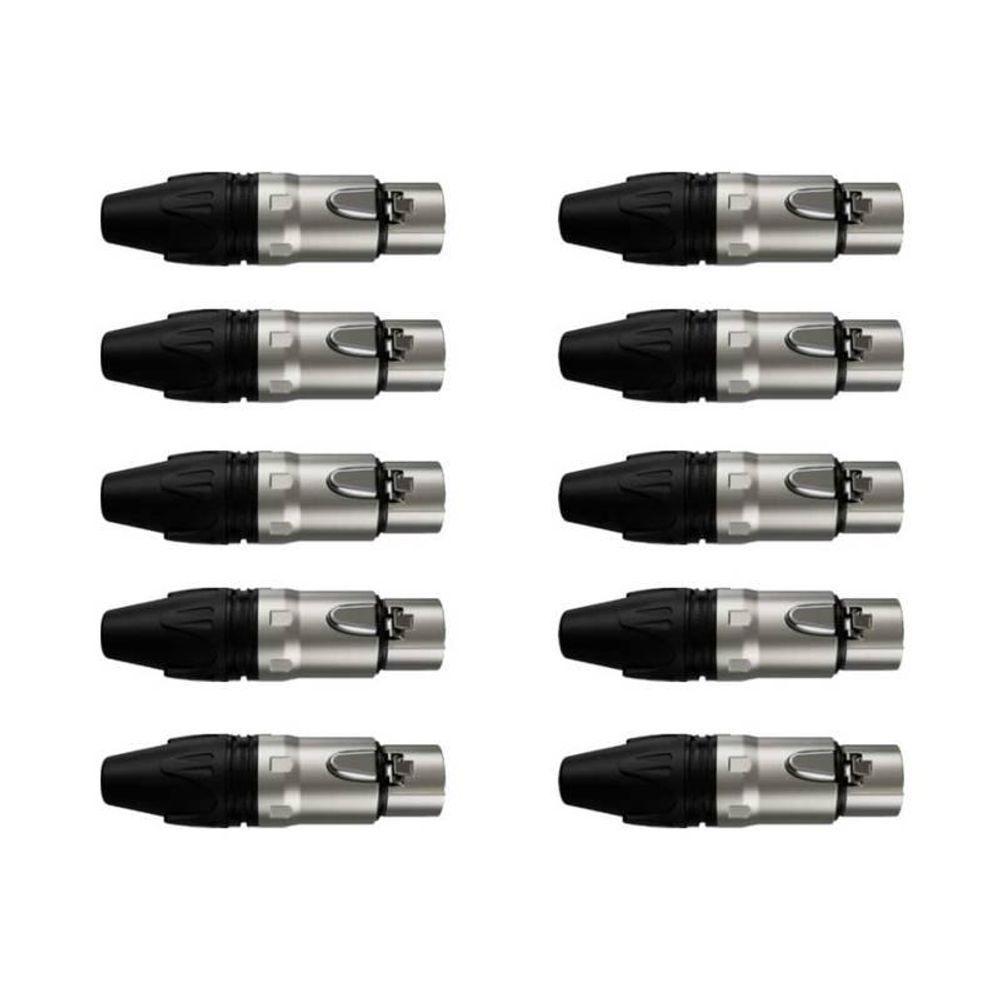 Kit Conector Xlr Femea Wc 1003 (10un) Wireconex [f108] - 1