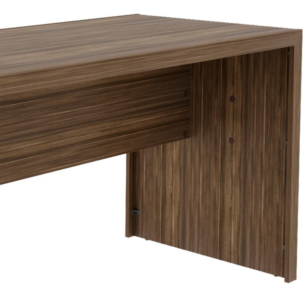 Escrivaninha Mesa Escritorio 180 Cm Me4185 Nogal Tecno Mobili Nogal - 6