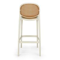 Kit 8 Banqueta Alta Com Encosto Roma Em Polipropileno - Nude - 2