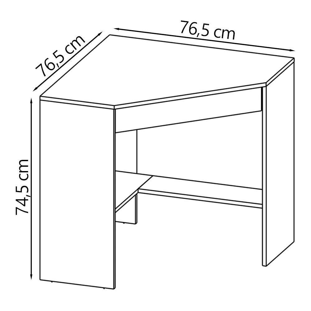 Escrivaninha Mesa Escritorio De Canto 76,5 Cm Me4169 Nogal Tecno Mobili Nogal - 6