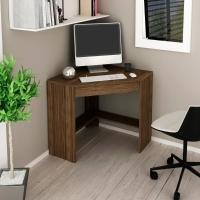 Escrivaninha Mesa Escritorio De Canto 76,5 Cm Me4169 Nogal Tecno Mobili Nogal - 3