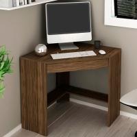 Escrivaninha Mesa Escritorio De Canto 76,5 Cm Me4169 Nogal Tecno Mobili Nogal