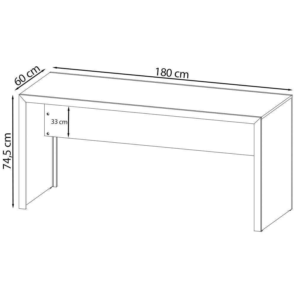 Escrivaninha Mesa Escritorio 180 Cm Me4185 Rustico Tecno Mobili Rustico - 3