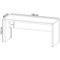 Escrivaninha Mesa Escritorio 180 Cm Me4185 Rustico Tecno Mobili Rustico - 3