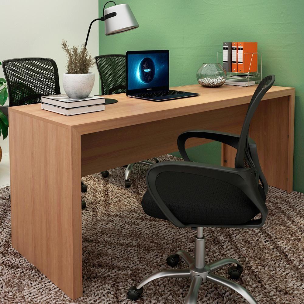 Escrivaninha Mesa Escritorio 180 Cm Me4185 Amendoa Tecno Mobili Amendoa - 8
