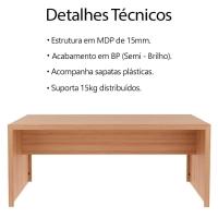 Escrivaninha Mesa Escritorio 180 Cm Me4185 Amendoa Tecno Mobili Amendoa