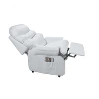 Poltrona Reclinável Barão Sobrancelha Corano Com Mocho E Assento De Elevação Branco 036