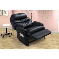 Poltrona Reclinável Barão Sobrancelha Corano Com Mocho E Assento De Elevação Branco 036 - 7