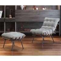 Poltrona E Puff M06 Estrutura Em Ferro Mais Decor Preto/cinza - 1