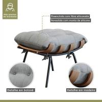 Poltrona E Puff M06 Estrutura Em Ferro Mais Decor Preto/cinza - 2