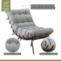 Poltrona E Puff M06 Estrutura Em Ferro Mais Decor Preto/cinza - 3