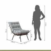 Poltrona E Puff M06 Estrutura Em Ferro Mais Decor Preto/cinza - 8