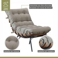 Poltrona E Puff M06 Estrutura Em Ferro Mais Decor Preto/areia - 2