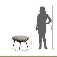 Poltrona E Puff M06 Estrutura Em Ferro Mais Decor Preto/areia - 3