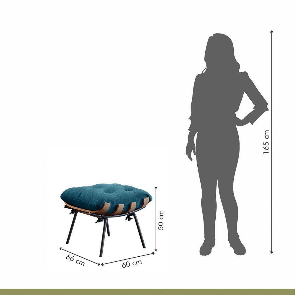 Poltrona E Puff M06 Estrutura Em Ferro Mais Decor Preto/azul - 8