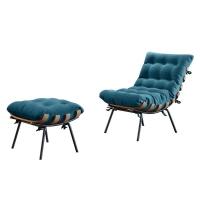 Poltrona E Puff M06 Estrutura Em Ferro Mais Decor Preto/azul - 7