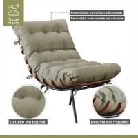 Poltrona E Puff M06 Estrutura Em Ferro Mais Decor Preto/bege - 3